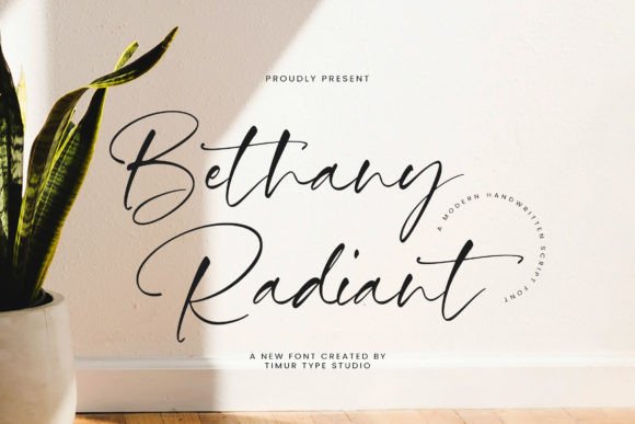 Bethany Radiant: A Modern Handwritten Script Font for Creative Expression